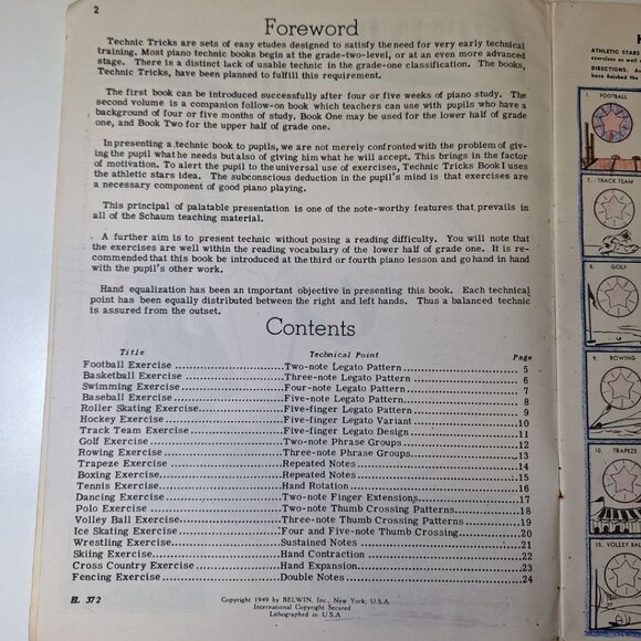 Technic Tricks Piano Book One Schaum Music Vintage Education Teach 1949 - Picture 5 of 11